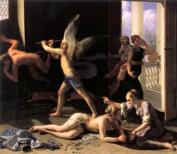Guido Cagnacci : Martha Rebuking Mary for her Vanity